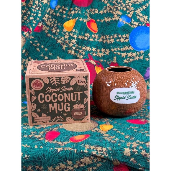 Beachbum Berry Sippin' Santa Coconut Tiki Mug NEW In Box Holiday Pop-Up - Picture 2 of 7